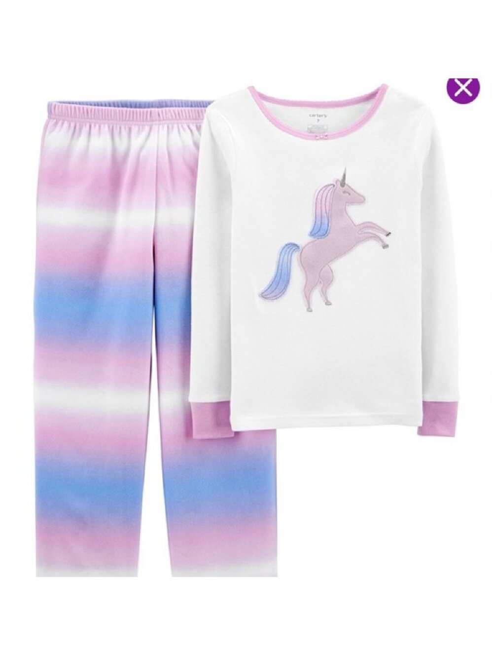 Carter’s Pink Unicorn Fleece Pajamas Set 5